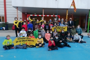 Con los alumnos del CEIP Cándido Domingo, en Zaragoza